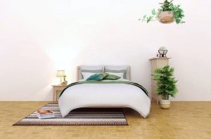 dormitorio decorado con alfombra