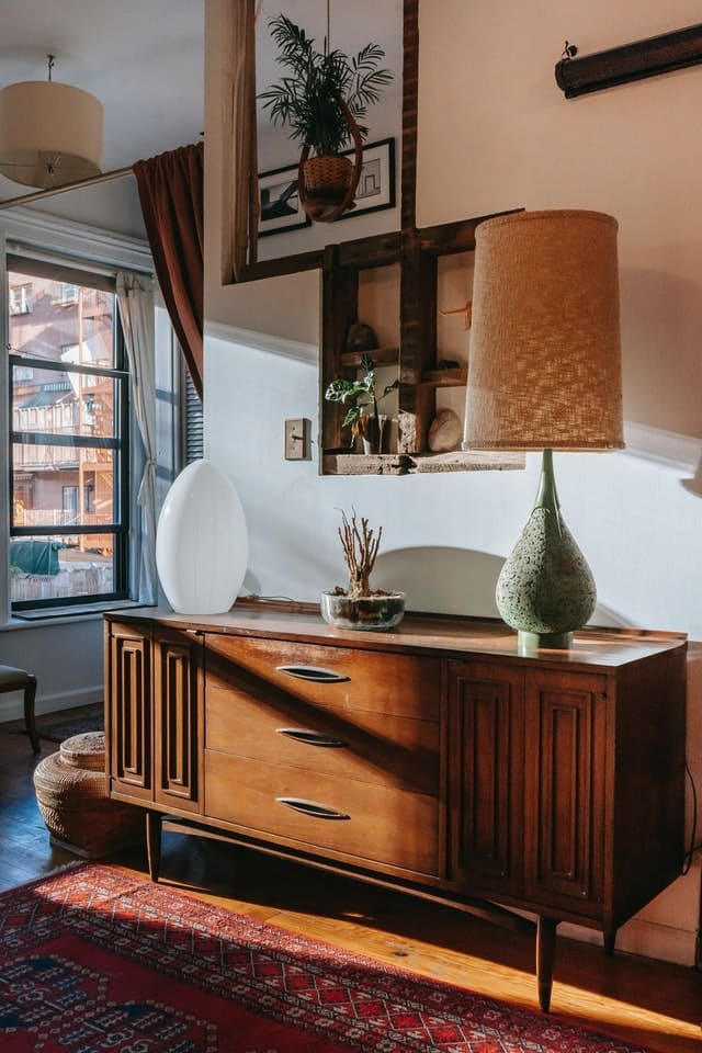 salon con mueble vintage